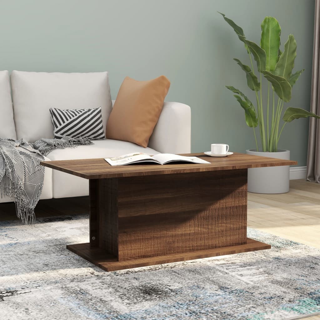 Berkfield Coffee Table Brown Oak 102x55.5x40 cm Engineered Wood