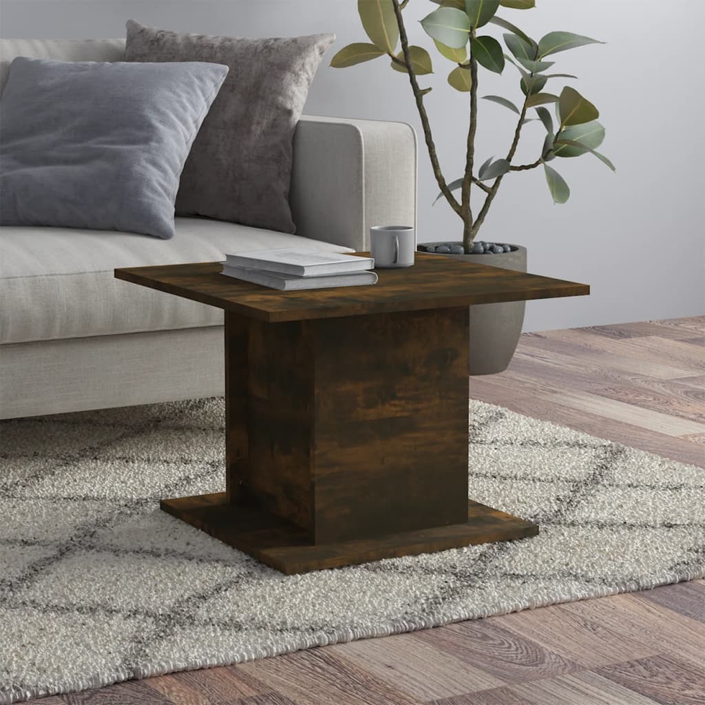 Berkfield Coffee Table Smoked Oak 55.5x55.5x40 cm Engineered Wood