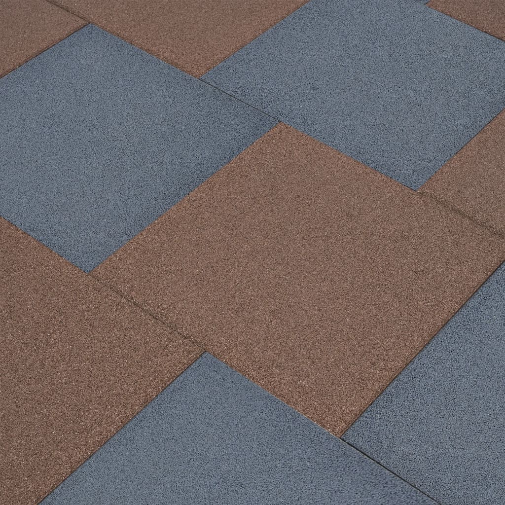 Berkfield Fall Protection Tiles 18 pcs Rubber 50x50x3 cm Grey