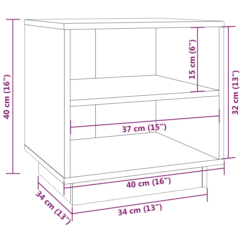 Berkfield Bedside Cabinets 2 pcs White 40x34x40 cm Solid Wood Pine