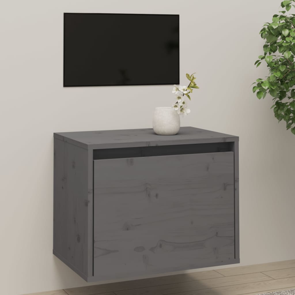 Berkfield Wall Cabinet Grey 45x30x35 cm Solid Pinewood