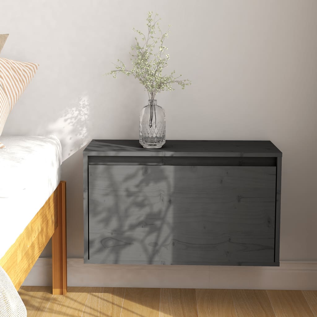 Berkfield Wall Cabinet Grey 60x30x35 cm Solid Pinewood
