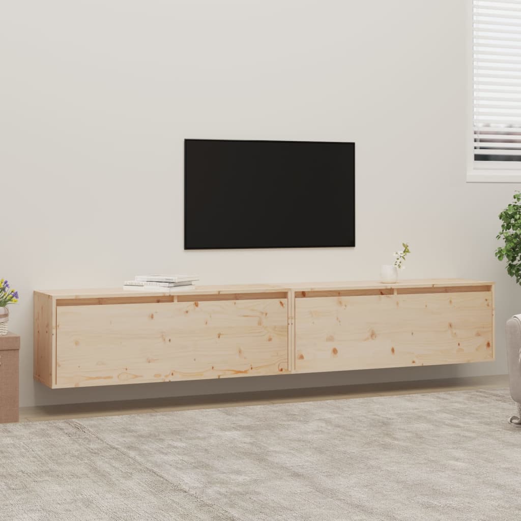 Berkfield Wall Cabinets 2 pcs 100x30x35 cm Solid Wood Pine
