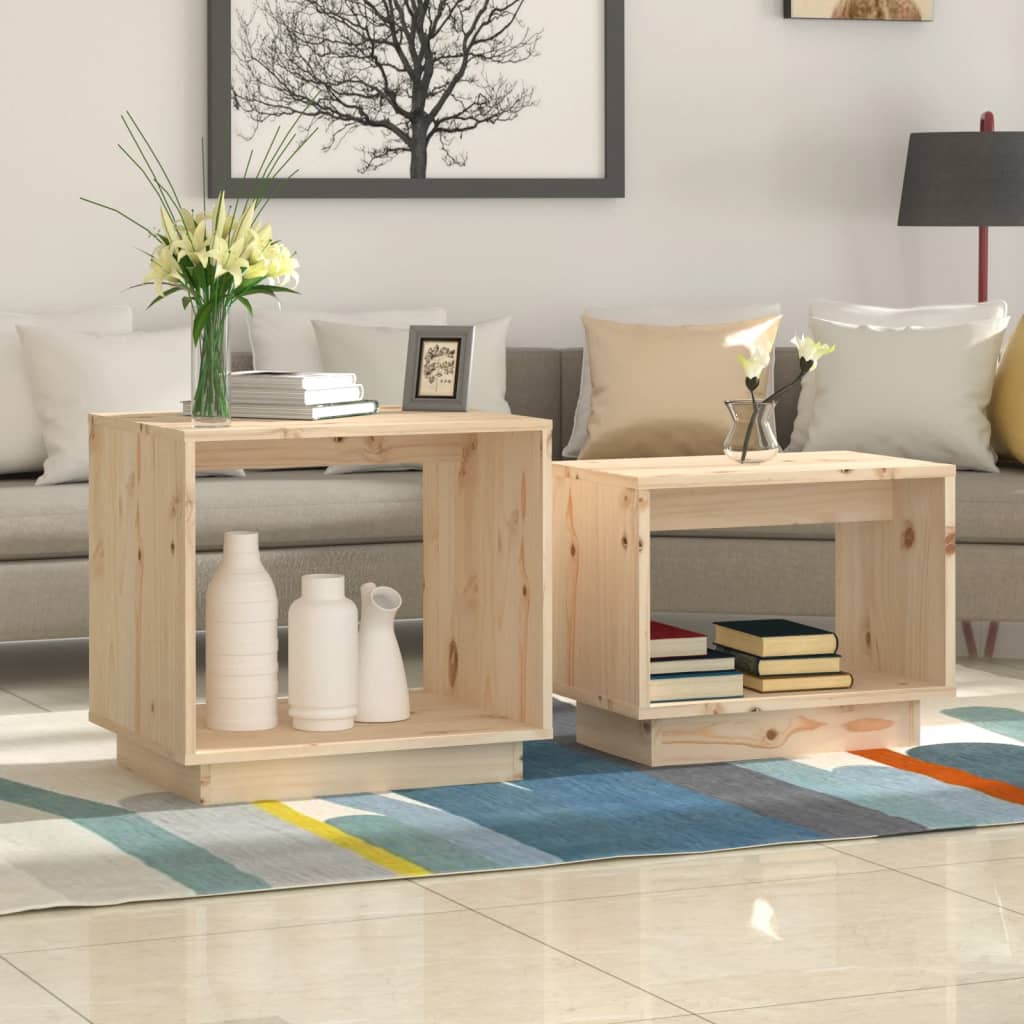 Berkfield Nesting Coffee Tables 2 pcs Solid Wood Pine