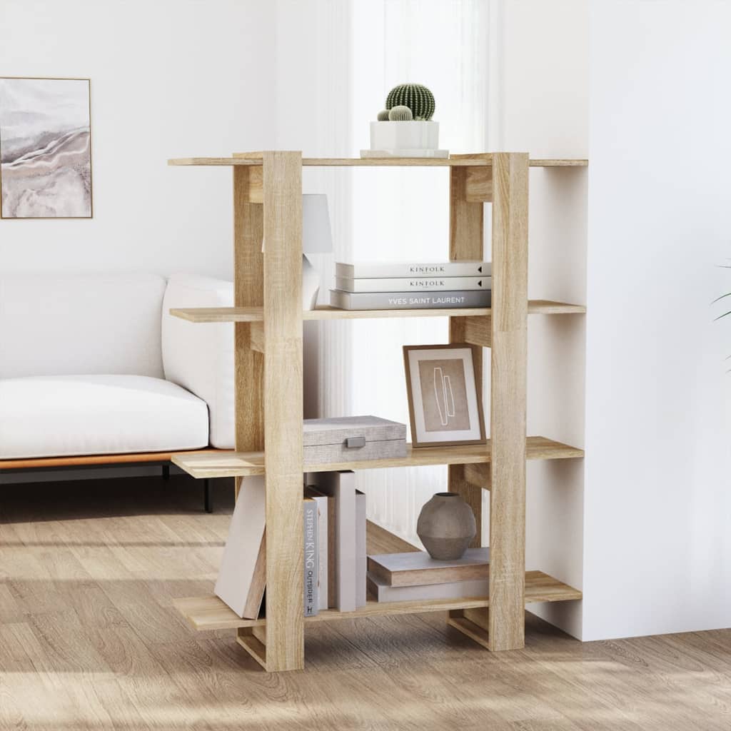 Berkfield Book Cabinet/Room Divider Sonoma Oak 100x30x123.5 cm