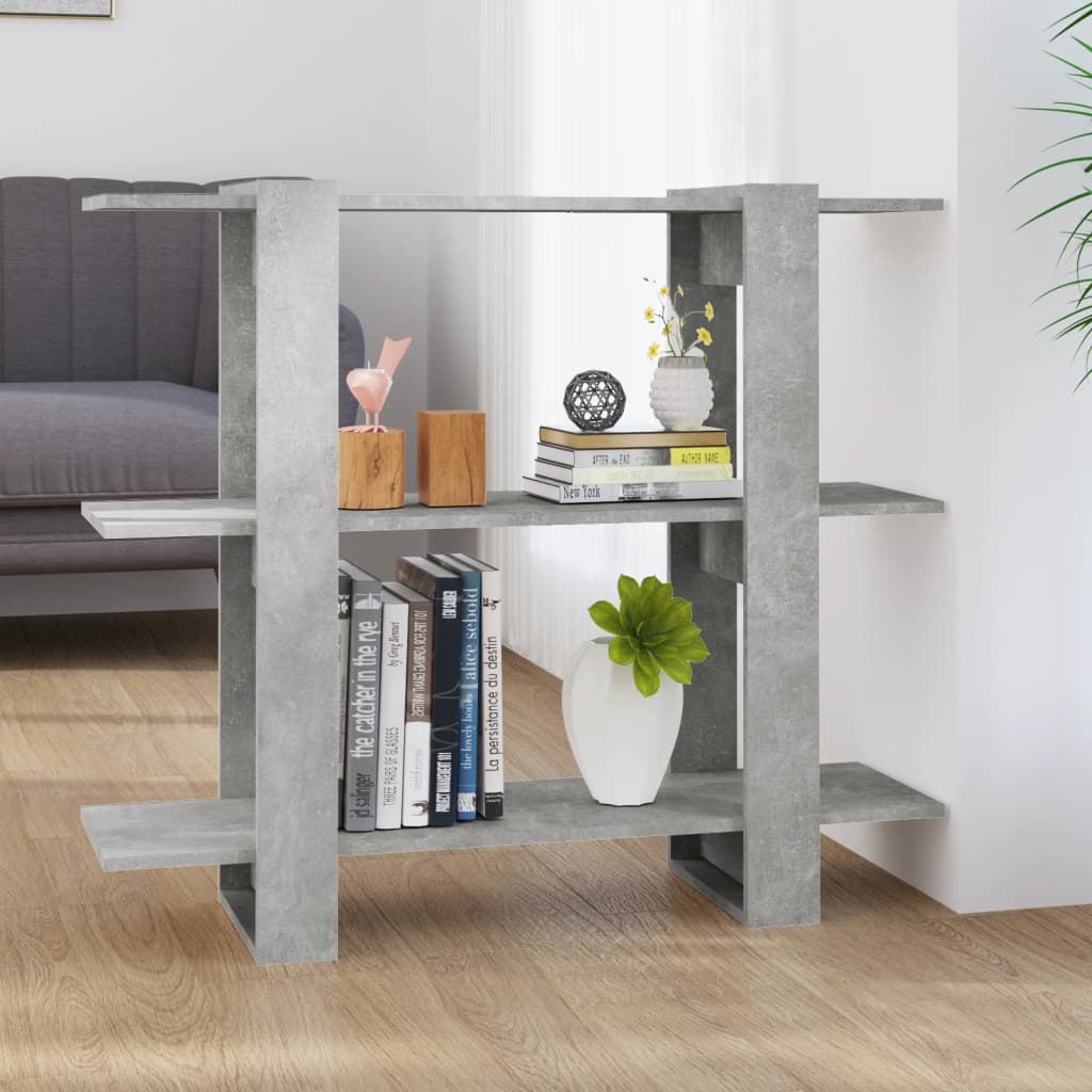 Berkfield Book Cabinet/Room Divider Concrete Grey 100x30x87 cm