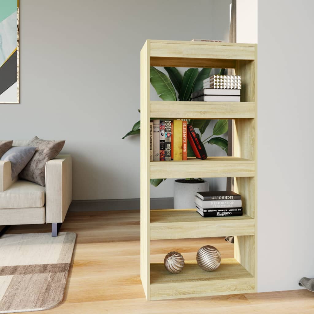 Berkfield Book Cabinet/Room Divider Sonoma Oak 60x30x135 cm Engineered Wood