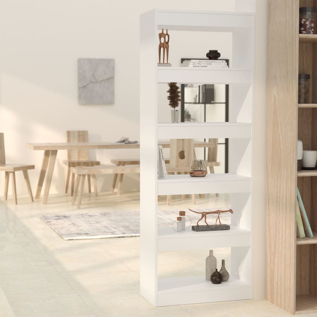 Berkfield Book Cabinet/Room Divider White 60x30x166 cm Engineered Wood