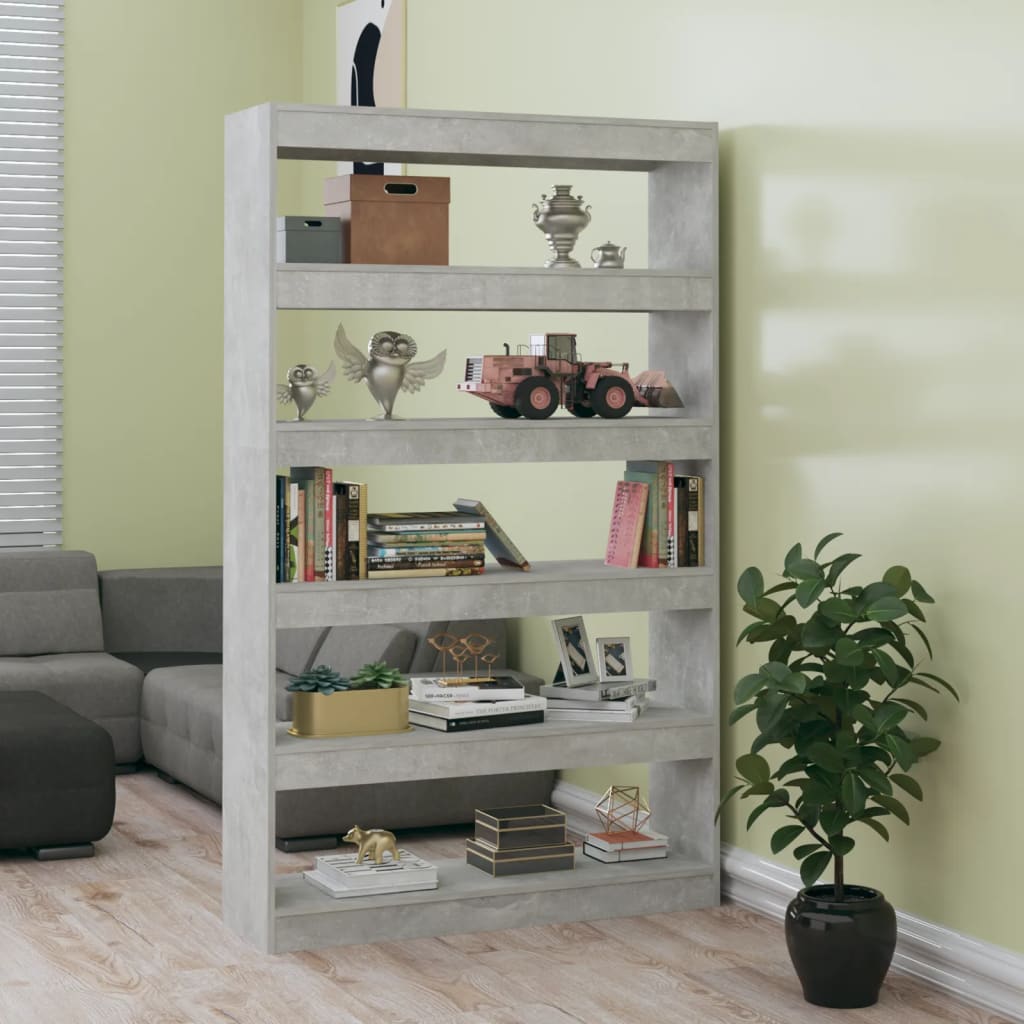 Berkfield Book Cabinet/Room Divider Concrete Grey 100x30x166 cm