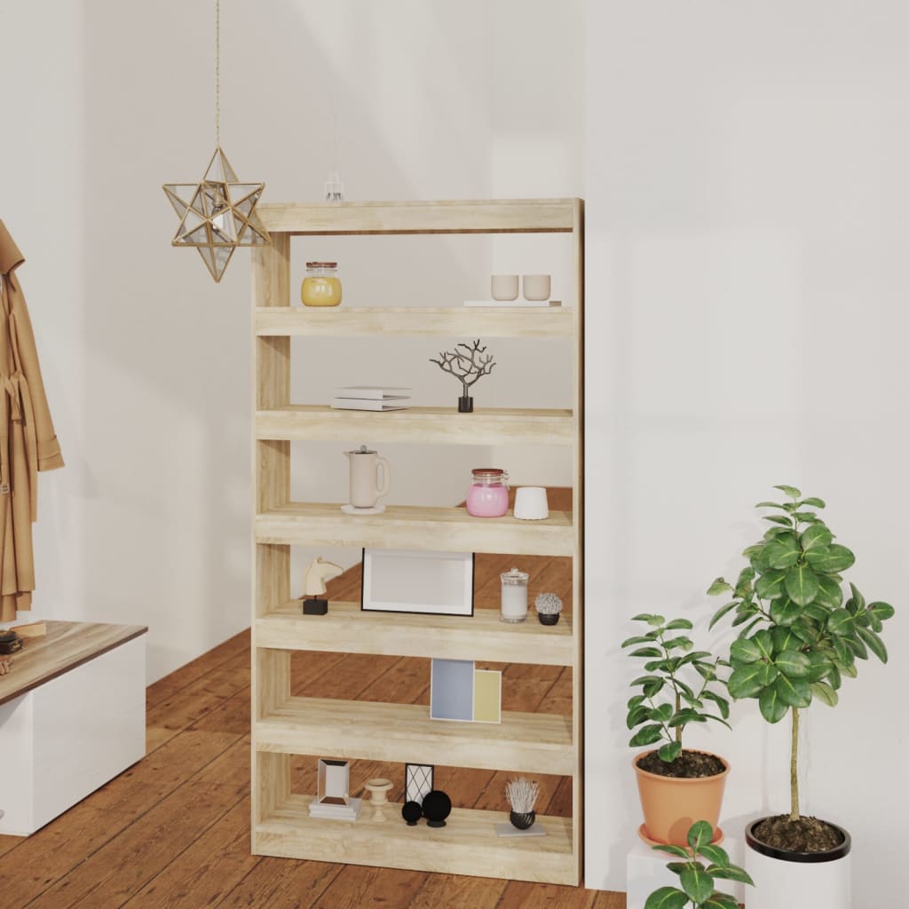 Berkfield Book Cabinet/Room Divider Sonoma Oak 100x30x198 cm Engineered wood