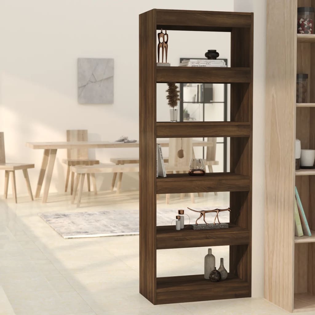 Berkfield Book Cabinet/Room Divider Brown Oak 60x30x166 cm Engineered Wood