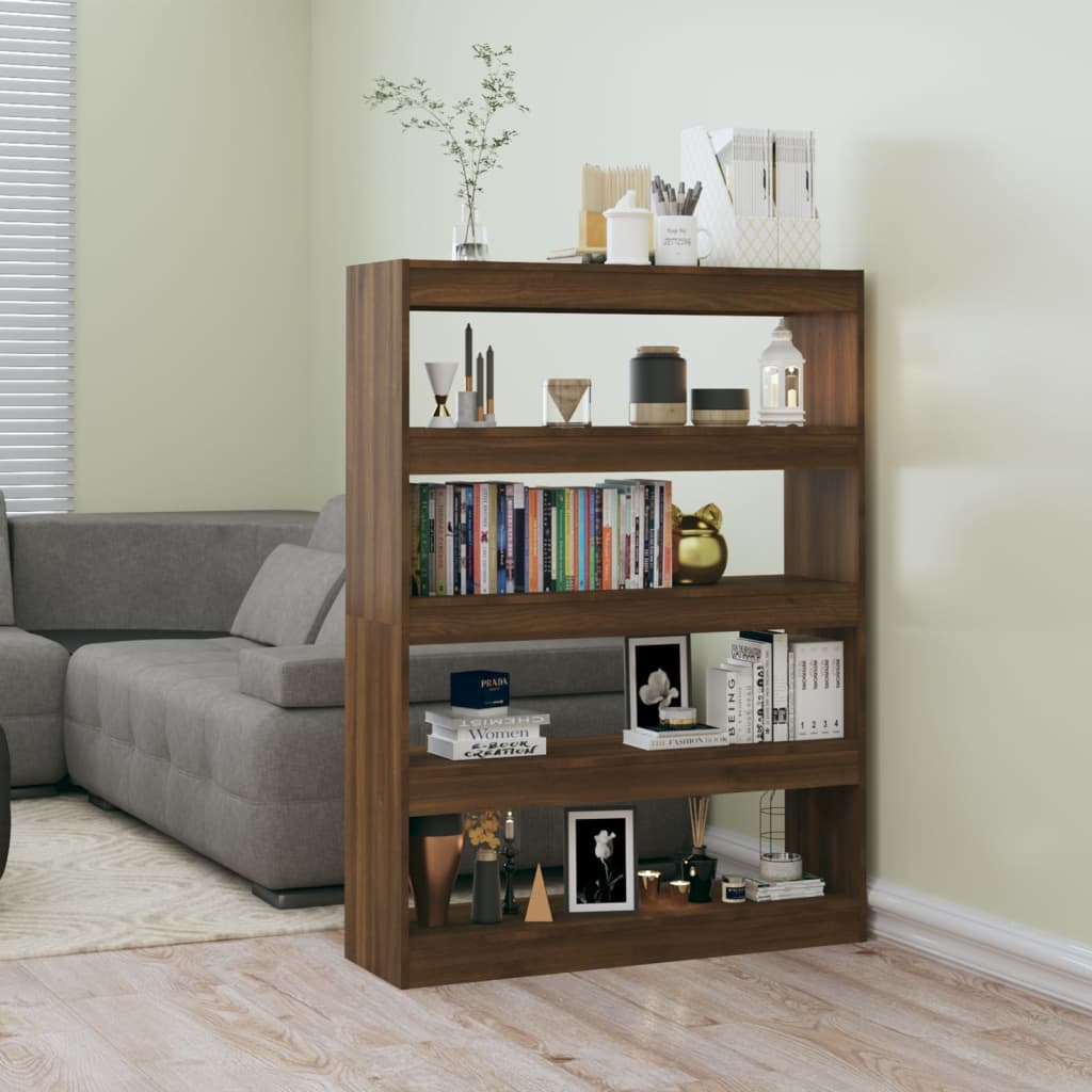 Berkfield Book Cabinet/Room Divider Brown Oak 100x30x135 cm