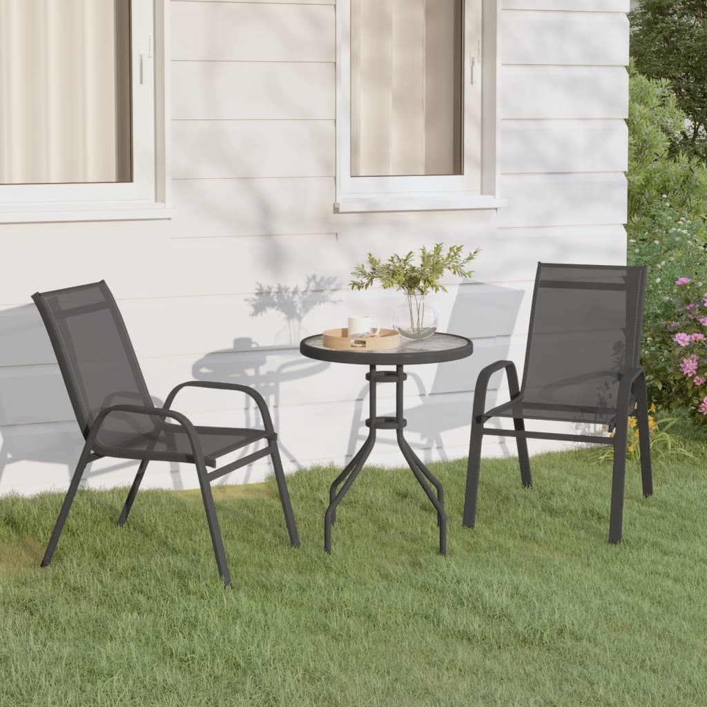 Berkfield 3 Piece Garden Bistro Set Grey