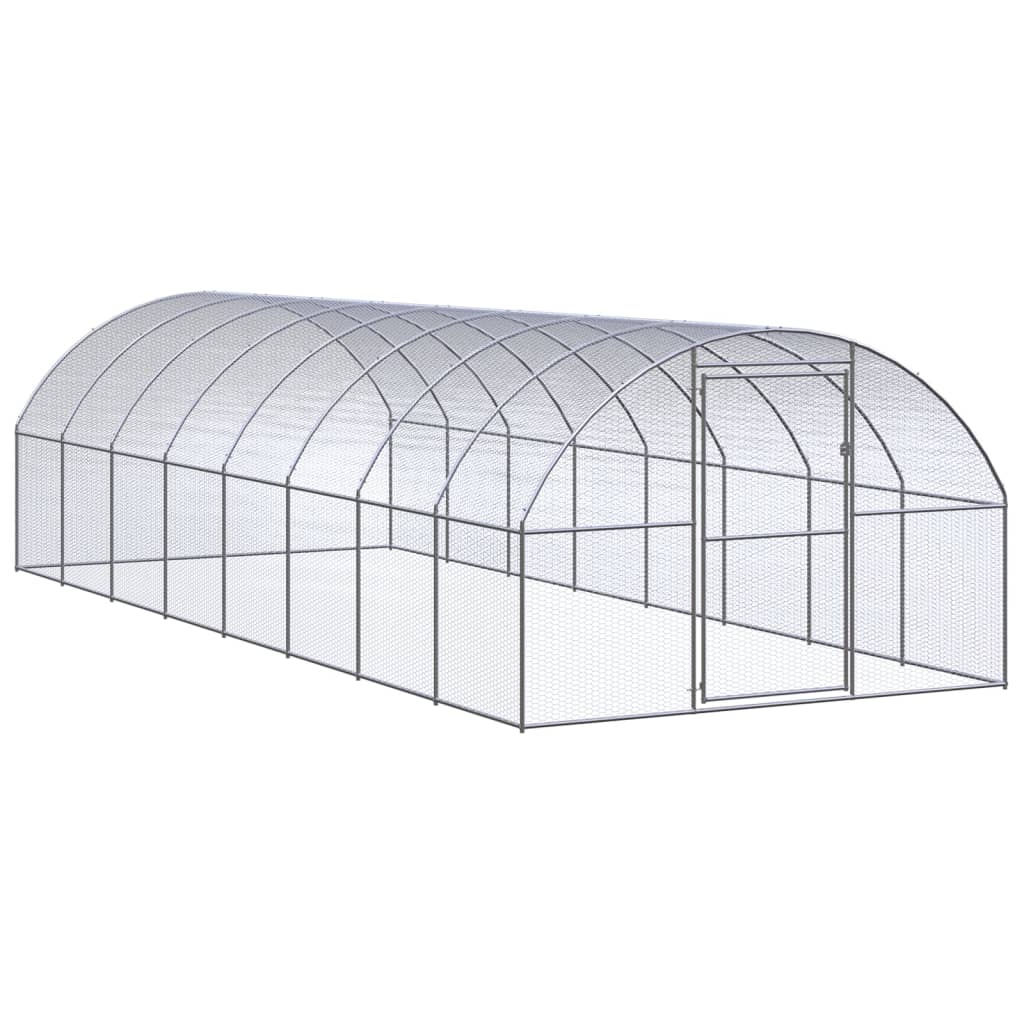 Berkfield Outdoor Chicken Coop 3x8x2 m Galvanised Steel