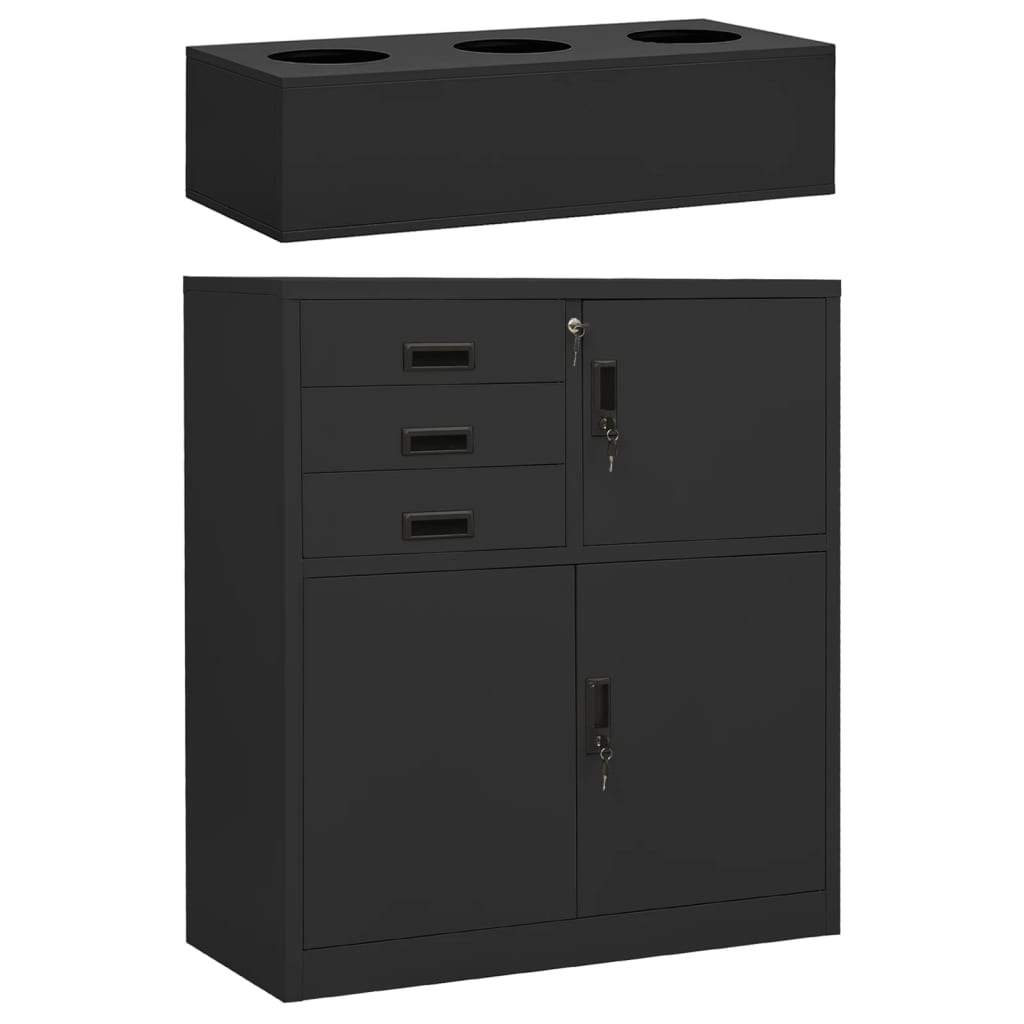 Berkfield Office Cabinet with Planter Box Anthracite 90x40x125 cm Steel