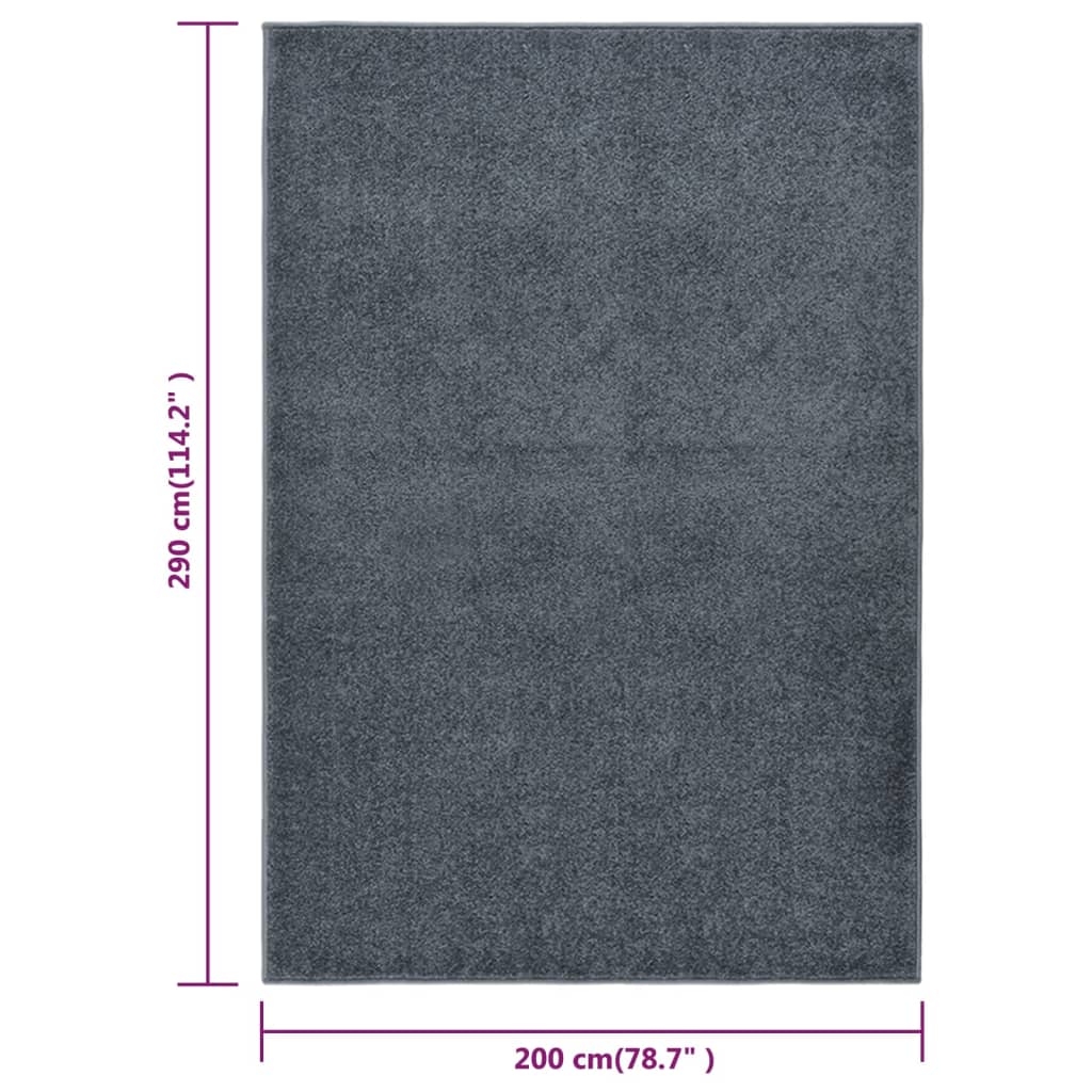 Berkfield Rug Short Pile 200x290 cm Anthracite