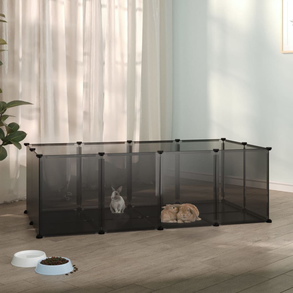 Berkfield Small Animal Cage Black 144x74x46.5 cm PP and Steel