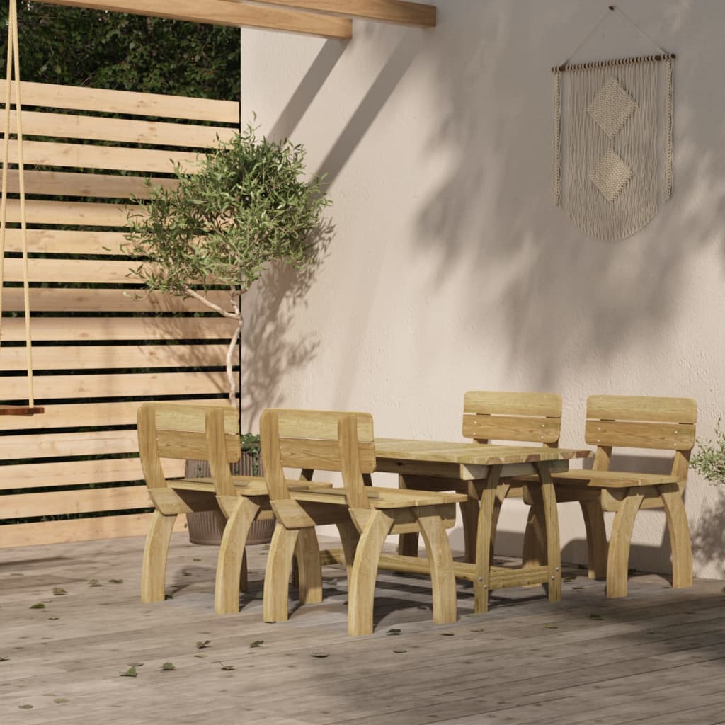 Berkfield 5 Piece Garden Dining Set Impregnated Pinewood