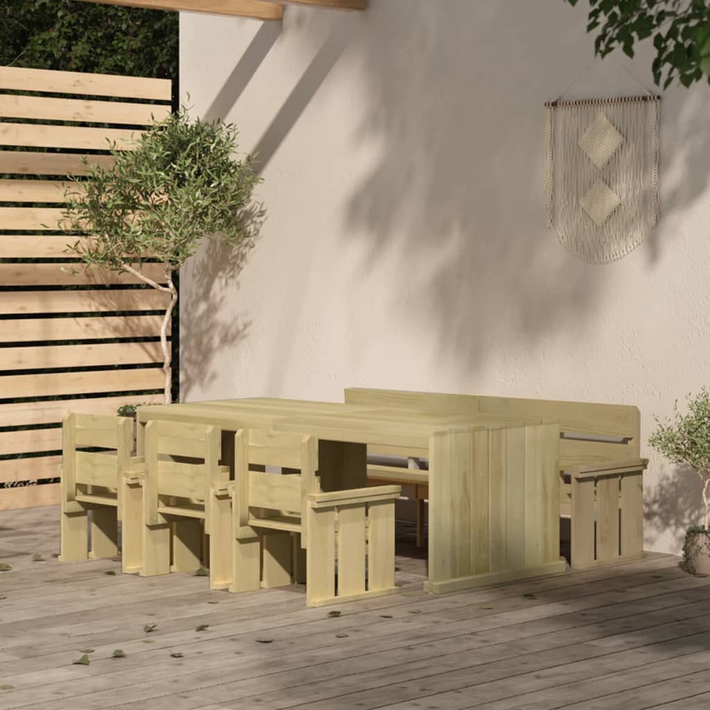 Berkfield 5 Piece Garden Dining Set Impregnated Pinewood