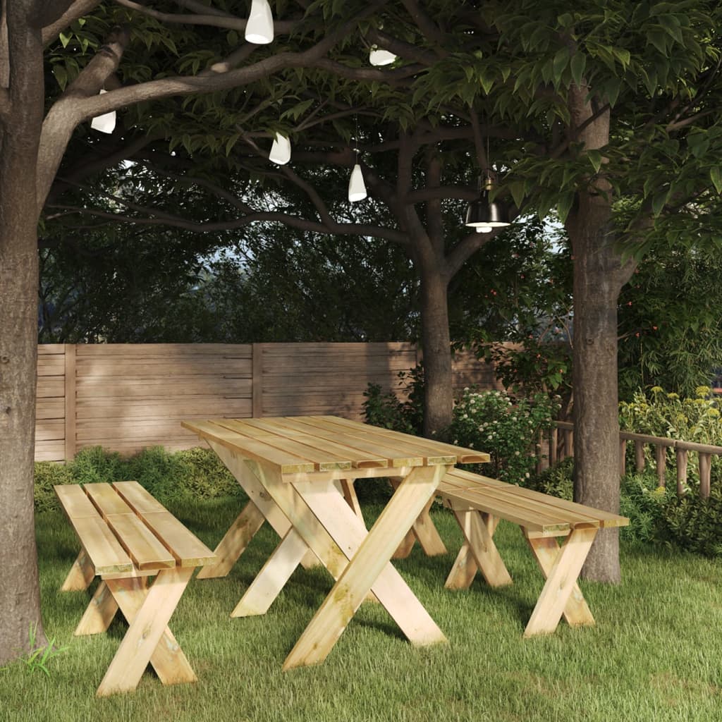 Berkfield 3 Piece Garden Dining Set Impregnated Pinewood