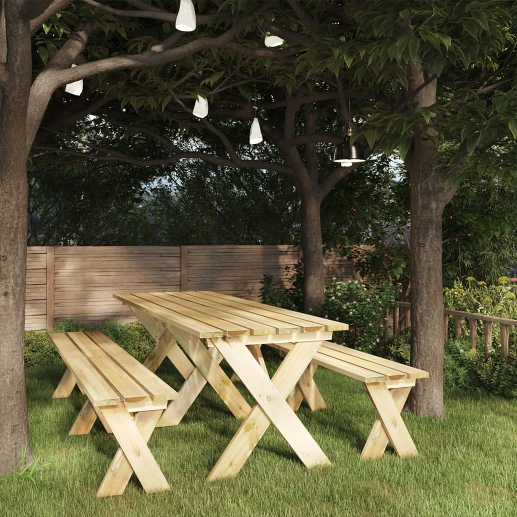 Berkfield 3 Piece Garden Dining Set Impregnated Pinewood