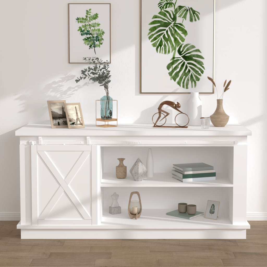 Berkfield Mini Sliding Cabinet Door Kit Carbon Steel White 200 cm