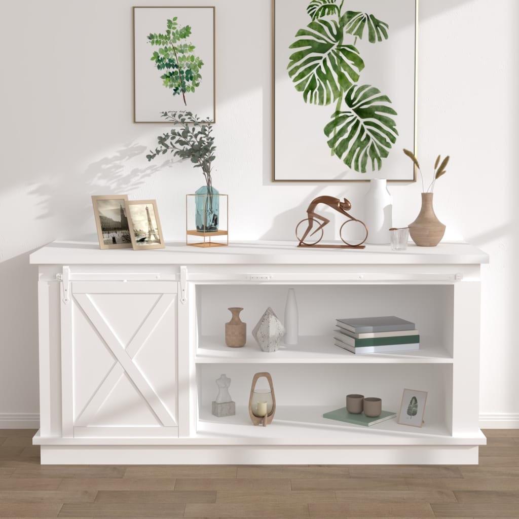 Berkfield Mini Sliding Cabinet Door Kit Carbon Steel White 183 cm