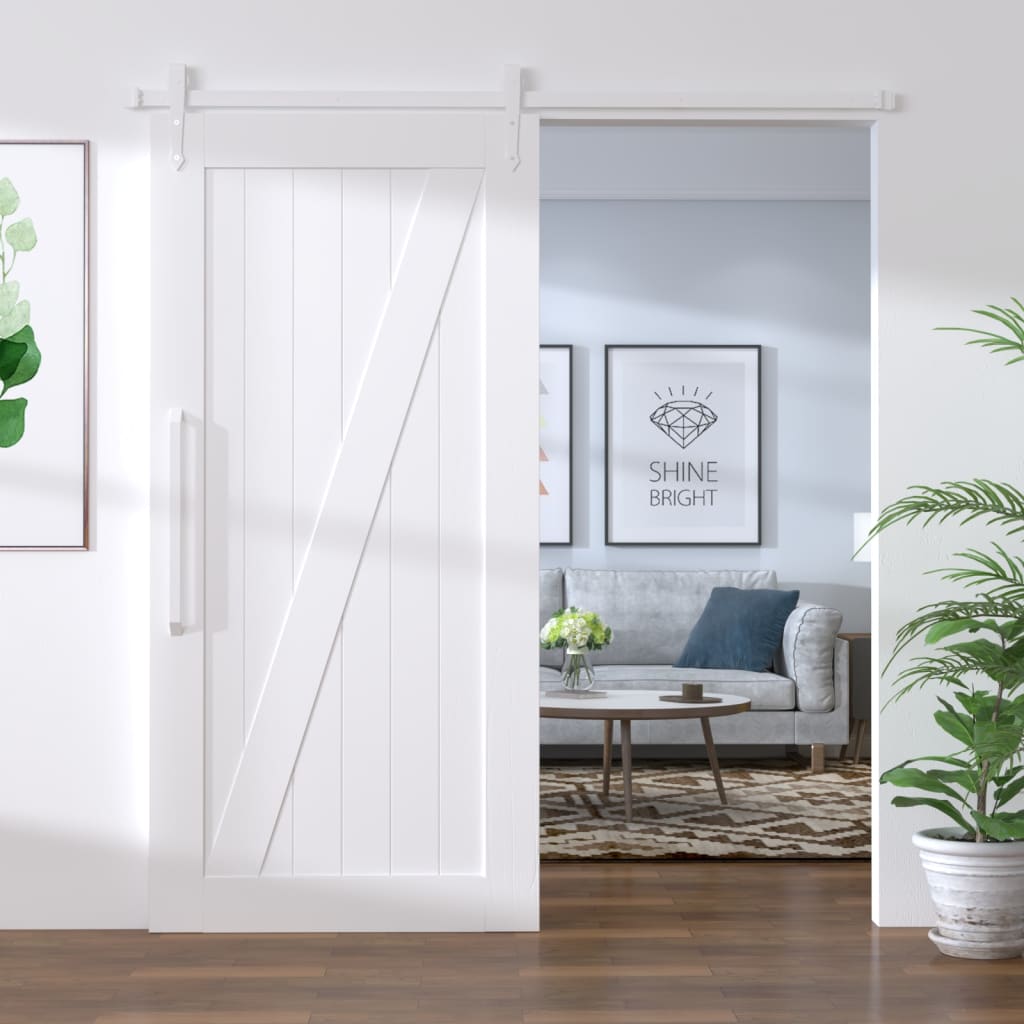 Berkfield Sliding Door Hardware Kit 183 cm Steel White
