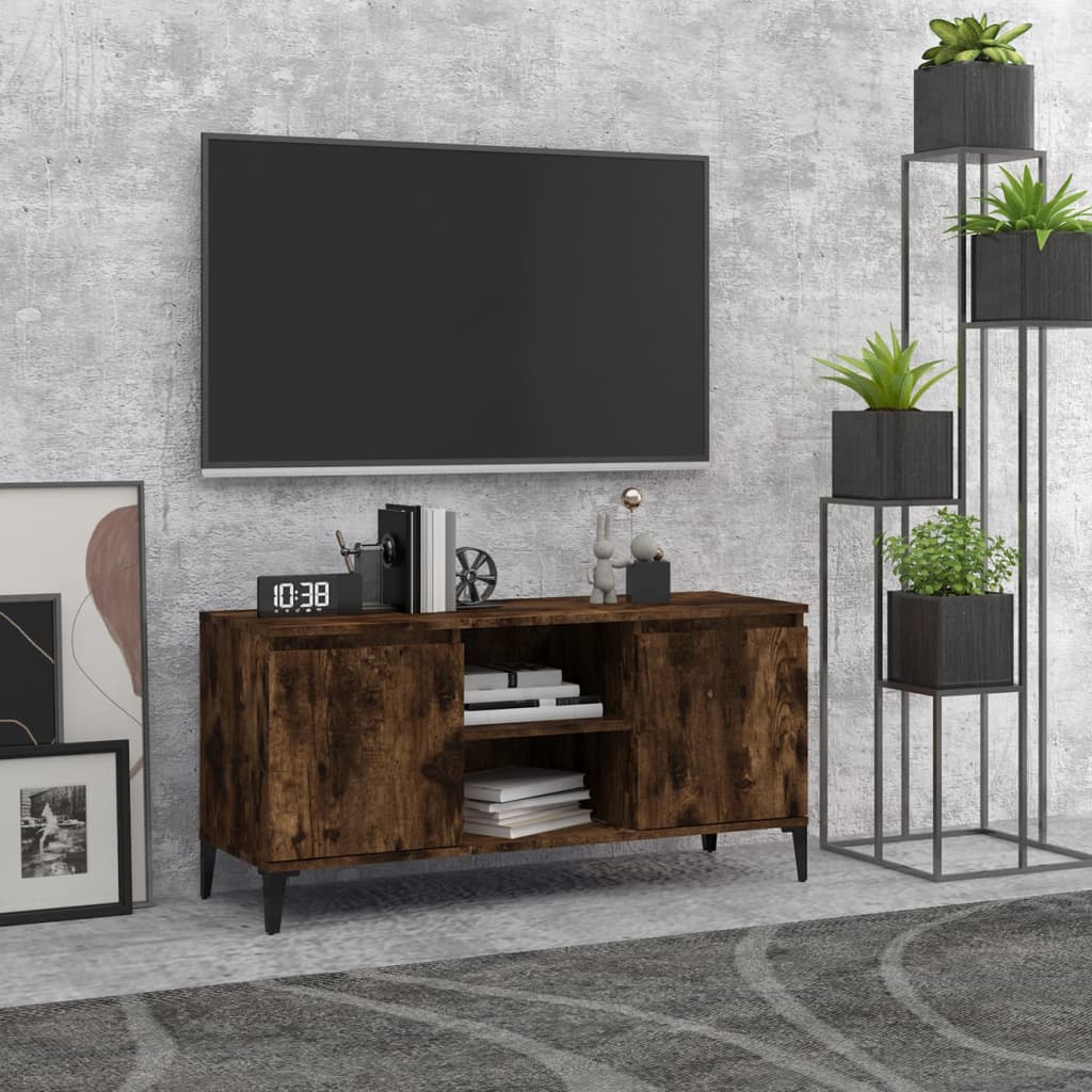 Grey metal deals tv stand