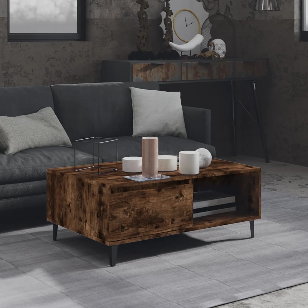 Berkfield Coffee Table Smoked Oak 90x60x35 cm Engineered Wood