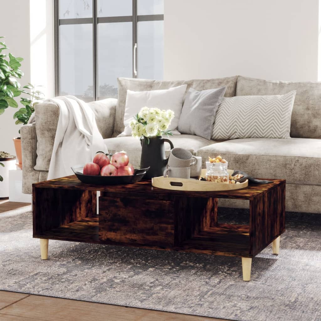 Berkfield Coffee Table Smoked Oak 103.5x60x35 cm Engineered Wood