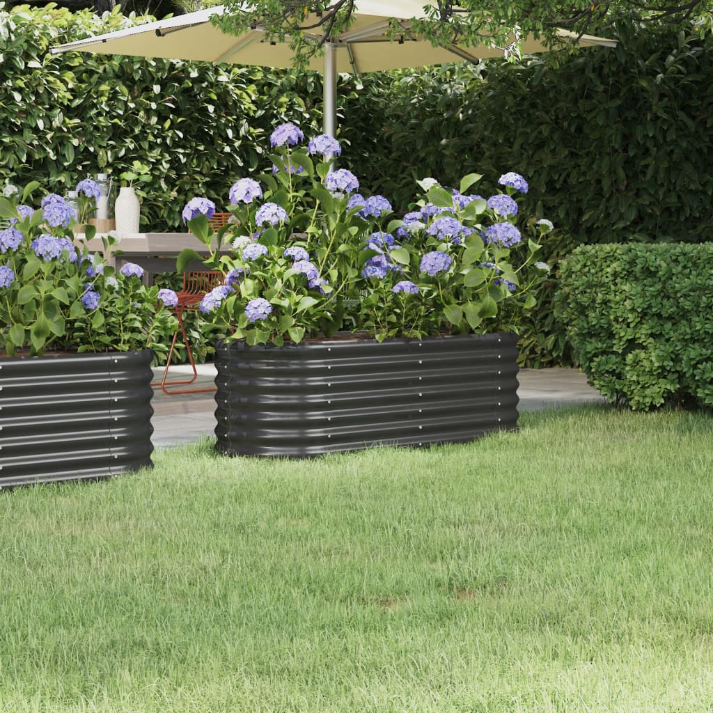 Berkfield Garden Raised Bed Powder-coated Steel 114x40x36 cm Anthracite