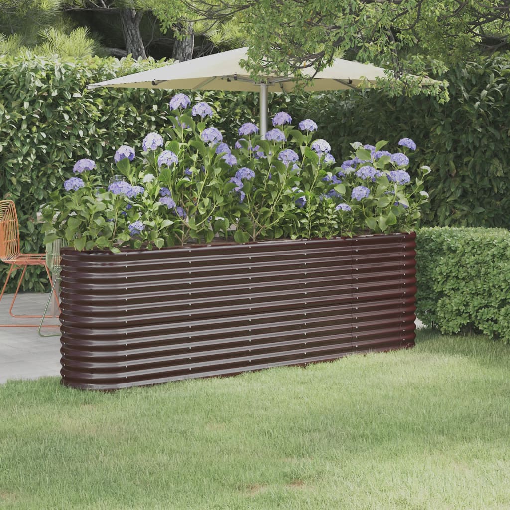 Berkfield Garden Raised Bed Powder-coated Steel 224x40x68 cm Brown