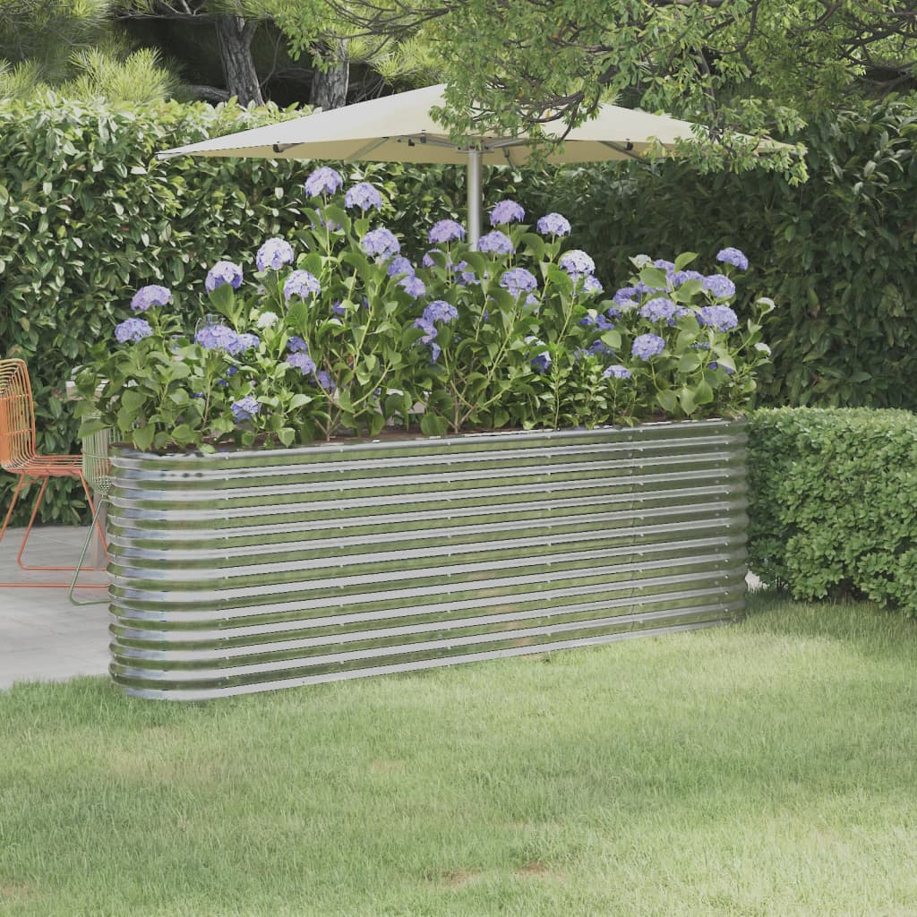 Berkfield Garden Raised Bed Powder-coated Steel 224x40x68 cm Silver