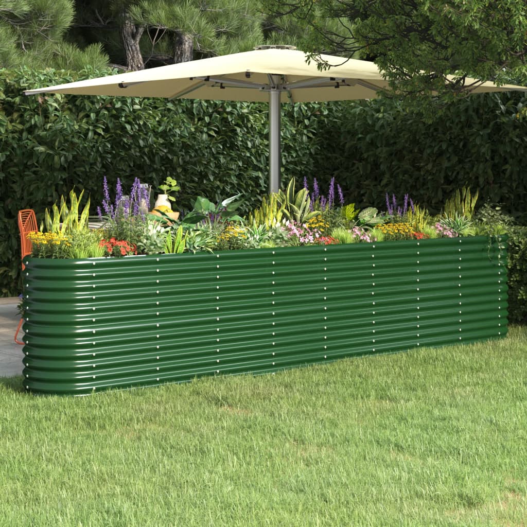 Berkfield Garden Raised Bed Powder-coated Steel 332x40x68 cm Green
