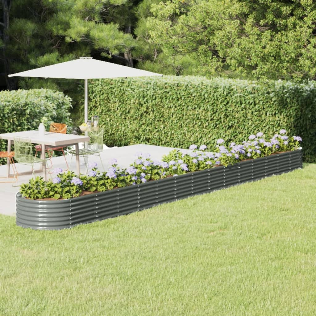 Berkfield Garden Raised Bed Powder-coated Steel 620x80x36 cm Grey