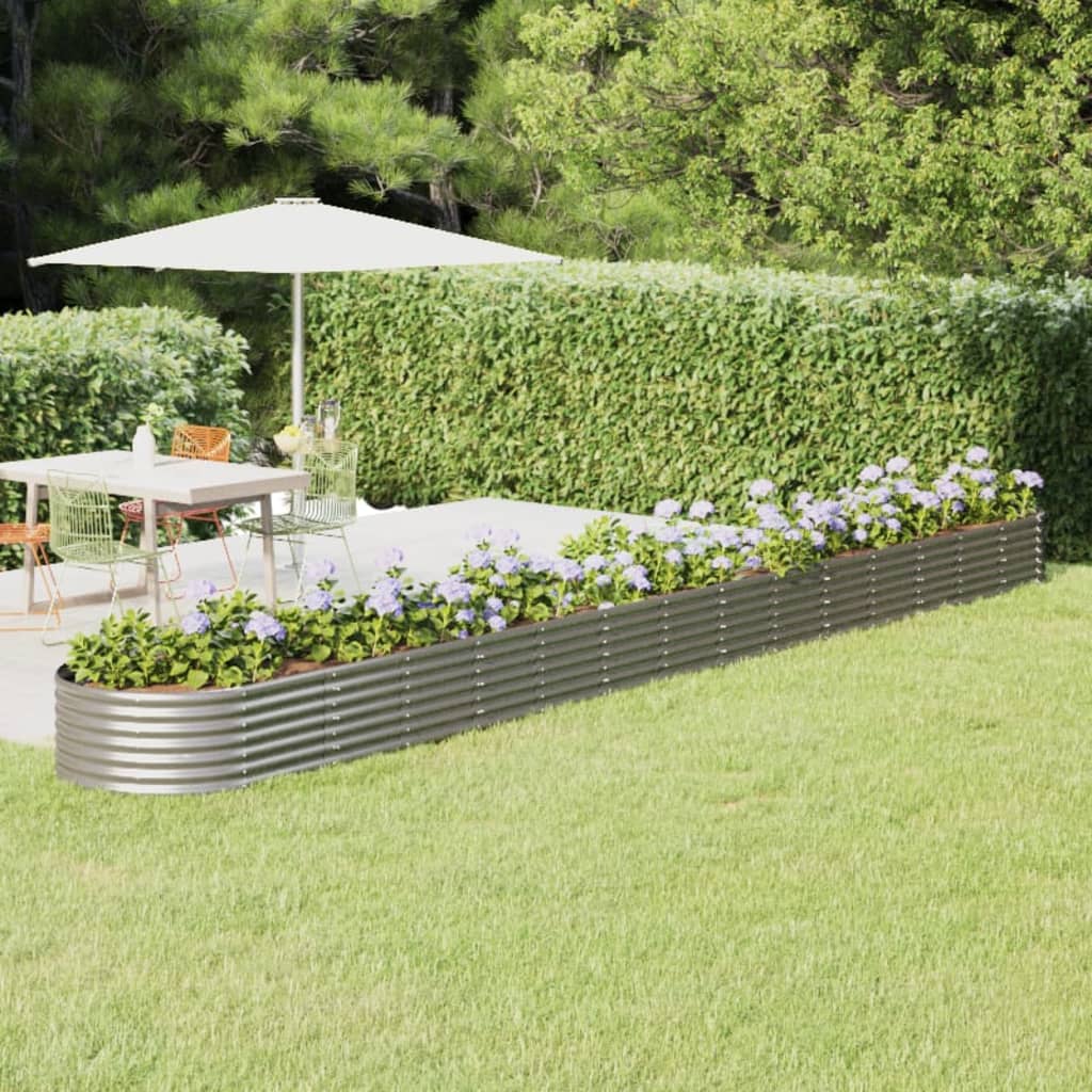 Berkfield Garden Raised Bed Powder-coated Steel 620x80x36 cm Silver