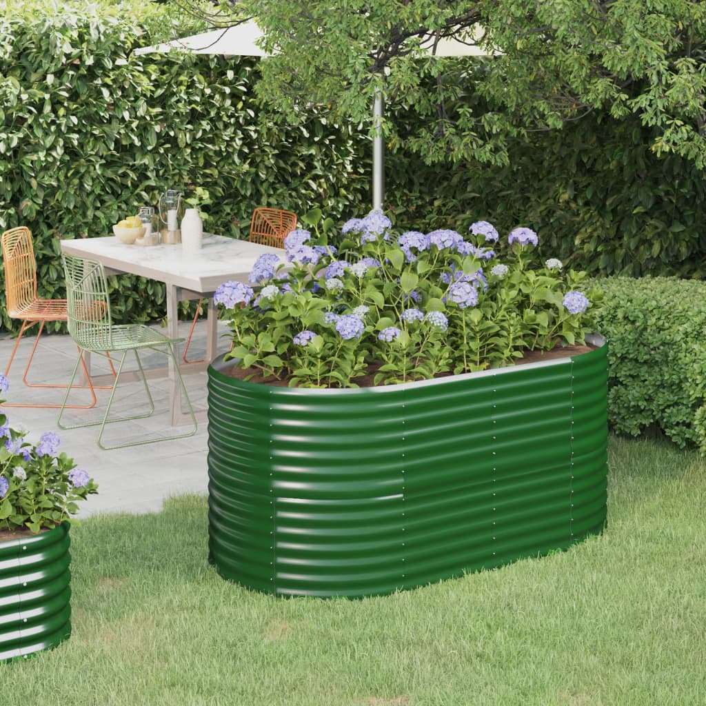 Berkfield Garden Raised Bed Powder-coated Steel 152x80x68 cm Green