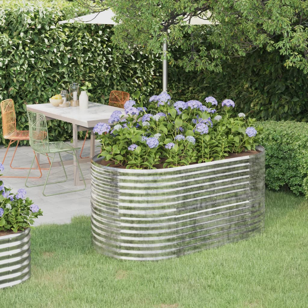 Berkfield Garden Raised Bed Powder-coated Steel 152x80x68 cm Silver
