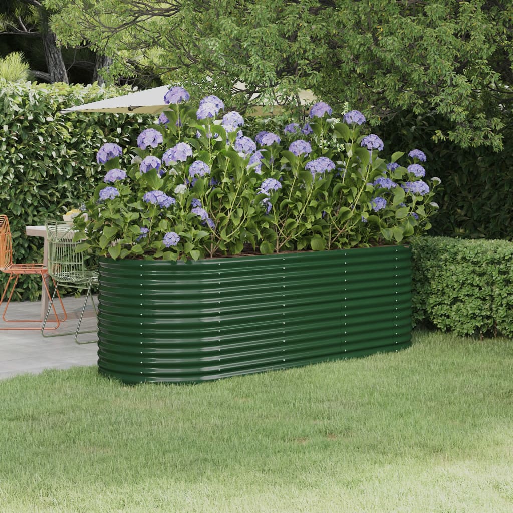 Berkfield Garden Raised Bed Powder-coated Steel 224x80x68 cm Green