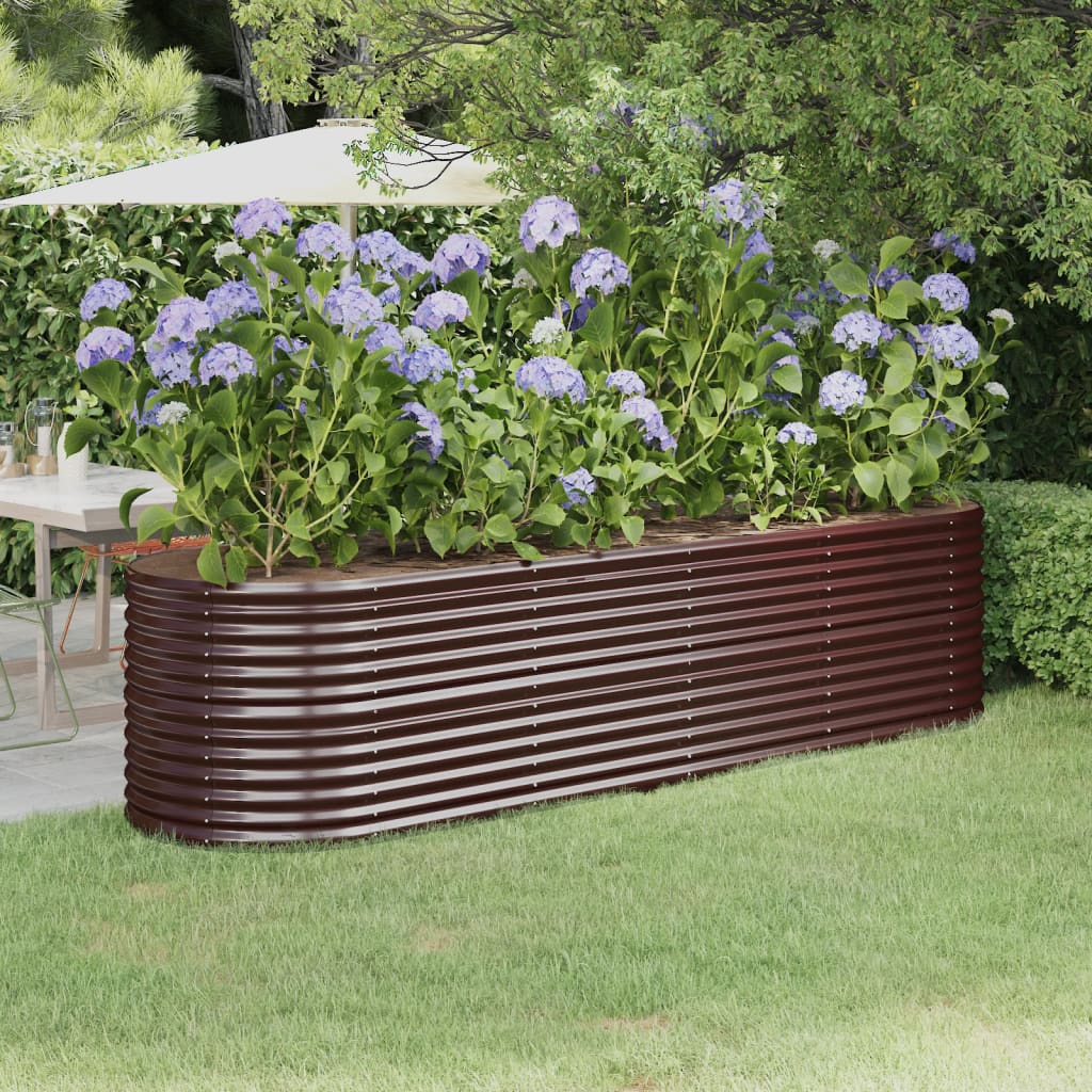 Berkfield Garden Raised Bed Powder-coated Steel 296x80x68 cm Brown