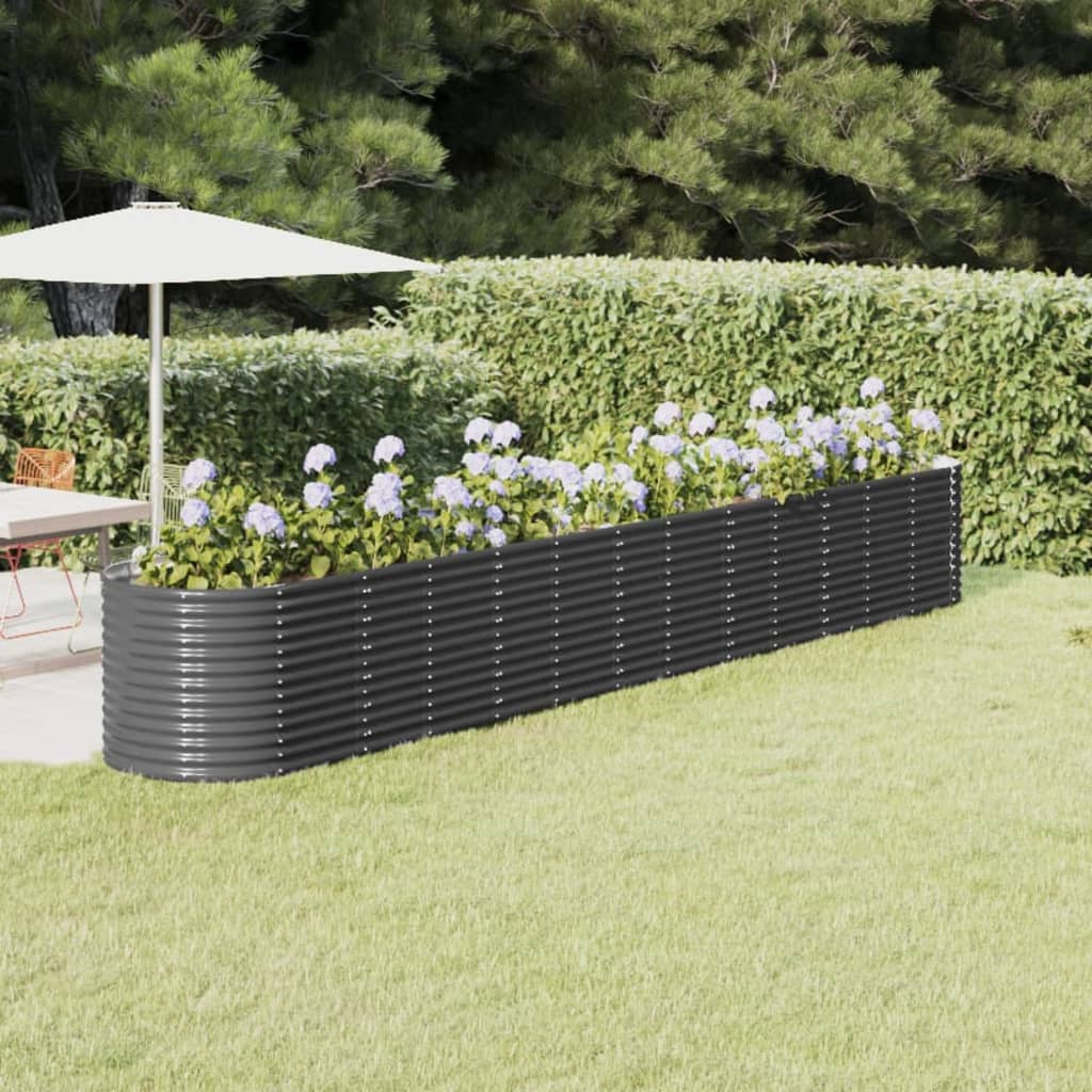 Berkfield Garden Raised Bed Powder-coated Steel 512x80x68 cm Anthracite