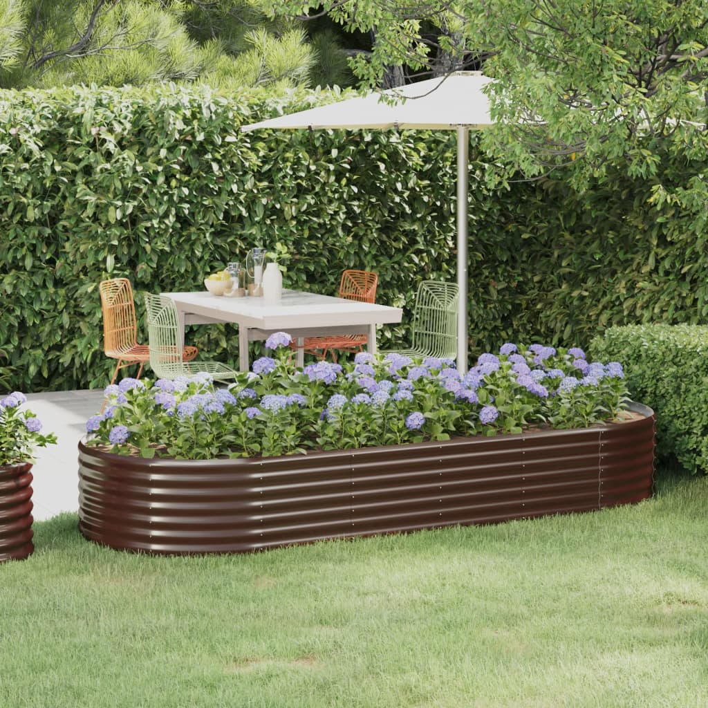 Berkfield Garden Raised Bed Powder-coated Steel 249x100x36 cm Brown