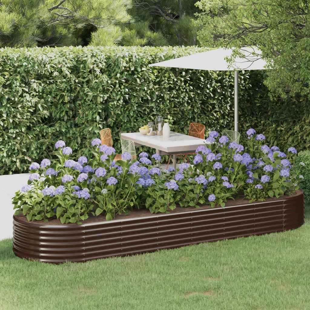 Berkfield Garden Raised Bed Powder-coated Steel 322x100x36 cm Brown