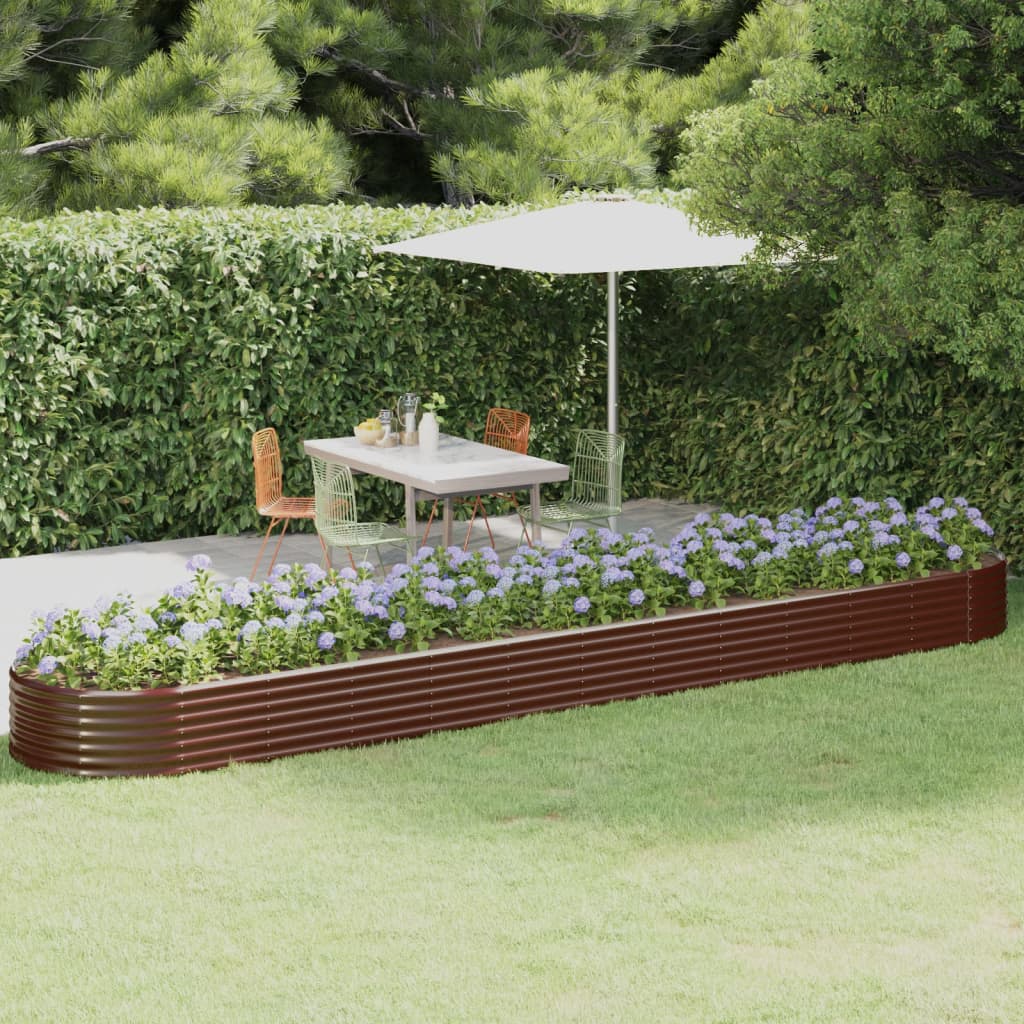 Berkfield Garden Raised Bed Powder-coated Steel 507x100x36 cm Brown
