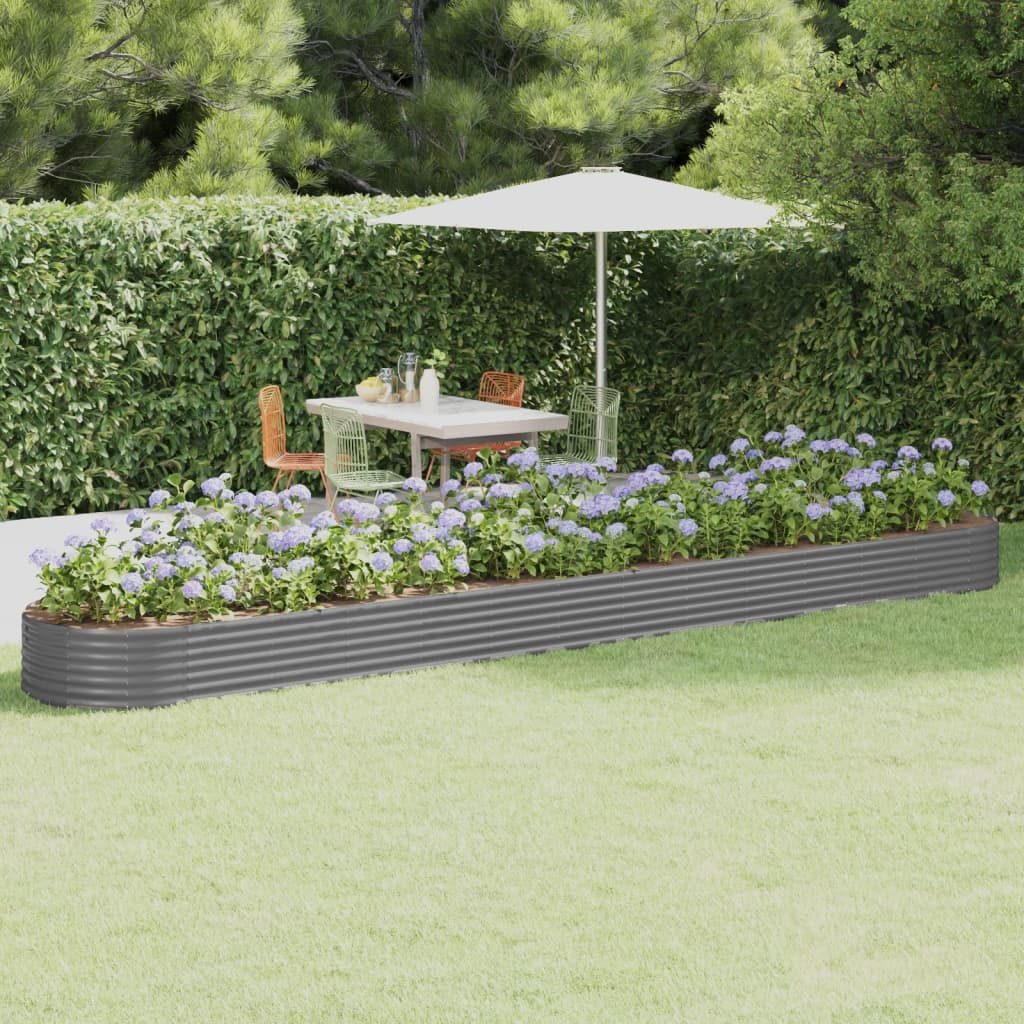 Berkfield Garden Raised Bed Powder-coated Steel 544x100x36 cm Grey