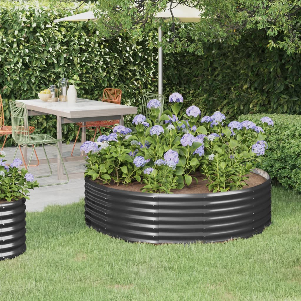 Berkfield Garden Raised Bed Powder-coated Steel 140x140x36 cm Anthracite