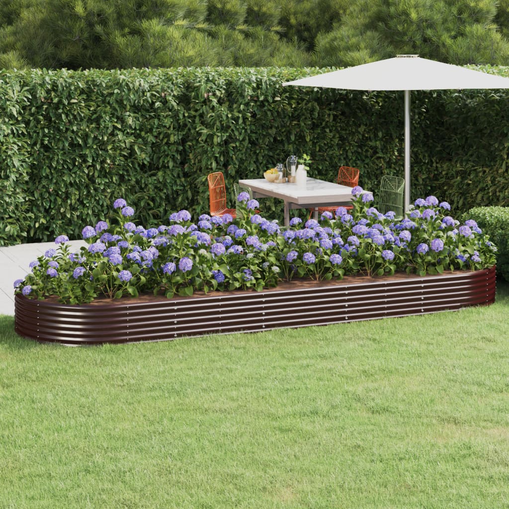 Berkfield Garden Raised Bed Powder-coated Steel 450x140x36 cm Brown