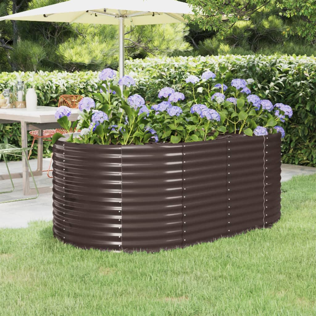 Berkfield Garden Raised Bed Powder-coated Steel 175x100x68 cm Brown