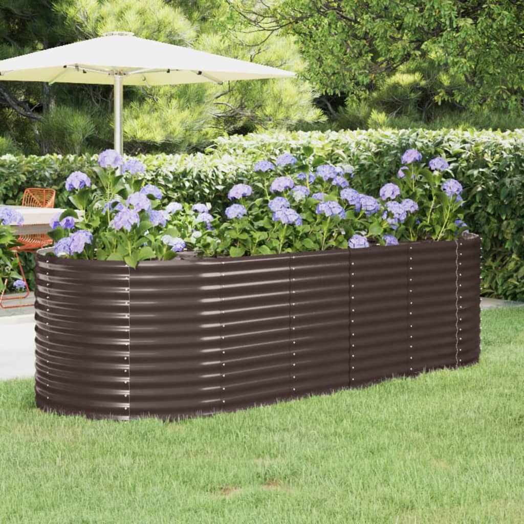 Berkfield Garden Raised Bed Powder-coated Steel 249x100x68 cm Brown